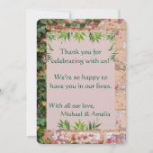 Geschilderde Bricks Green Ivy Wedding Bedankt Card (Voorkant)