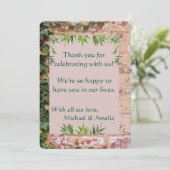 Geschilderde Bricks Green Ivy Wedding Bedankt Card (Staand voorkant)