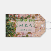 Geschilderde Bricks Green Ivy Wedding Cadeaulabel (Voorkant (Horizontaal))