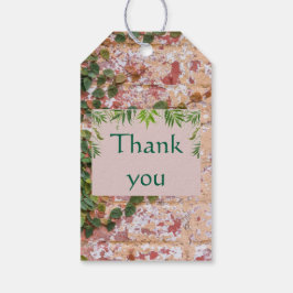 Geschilderde Bricks Green Ivy Wedding Cadeaulabel
