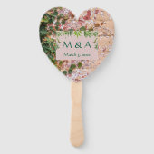 Geschilderde Bricks Green Ivy Wedding Heart Hand F Handwaaier (Achterkant)