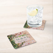 Geschilderde Bricks Green Ivy Wedding Kartonnen Onderzetters (Insitu)