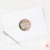 Geschilderde Bricks Green Ivy Wedding Ronde Sticker (Envelop)