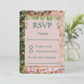 Geschilderde Bricks Green Ivy Wedding RSVP Card (Staand voorkant)