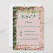 Geschilderde Bricks Green Ivy Wedding RSVP Card (Voorkant)