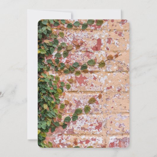 Geschilderde Bricks Green Ivy Wedding Save the Dat Date (Achterkant)