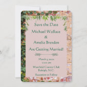 Geschilderde Bricks Green Ivy Wedding Save the Dat Date (Voorkant)
