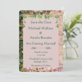 Geschilderde Bricks Green Ivy Wedding Save the Dat Save The Date (Staand voorkant)