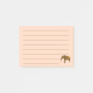 Geschilderde bruine olifant bekleed Post het merkt Post-it® Notes