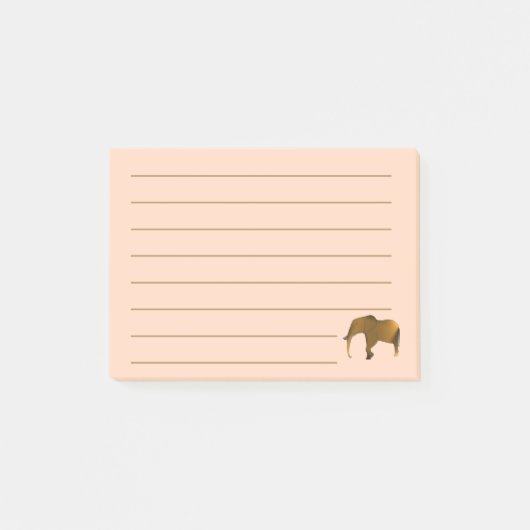 Geschilderde bruine olifant bekleed Post het merkt Post-it® Notes (Voorkant)