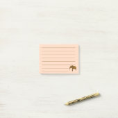 Geschilderde bruine olifant bekleed Post het merkt Post-it® Notes (Op bureau)