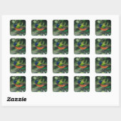 Geschilderde Bunting Bird Vierkante Sticker (Vel)