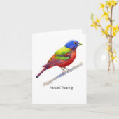 Geschilderde Bunting Kaart (Gele Bloem)
