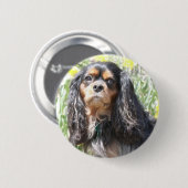 Geschilderde Cavalier King Charles Spaniel Ronde Button 5,7 Cm (Voorkant /achterkant)