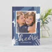 Geschilderde Cheers Nep Zilver Folie en Blauwe Abs (Staand voorkant)