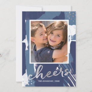 Geschilderde Cheers Nep Zilver Folie en Blauwe Abs