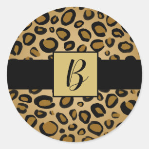 Geschilderde cheeta luipaardprint vlekken goud bei ronde sticker