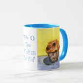 Geschilderde chocoladechipsmuffin keramische mok (Voorkant rechts)