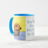 Geschilderde chocoladechipsmuffin keramische mok (Voorkant links)