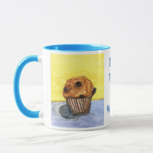 Geschilderde chocoladekipmuffin keramische mok