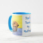Geschilderde chocoladekipmuffin keramische mok (Voorkant links)