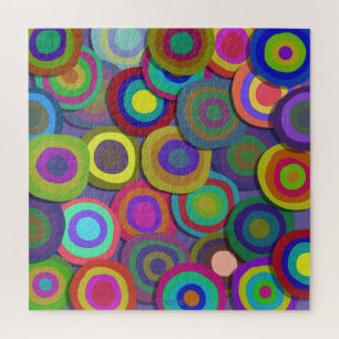 Geschilderde Cirkels Multikleur Legpuzzel
