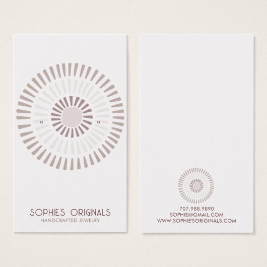 Geschilderde cirkels oorbel display visitekaartje (Voorkant /achterkant)