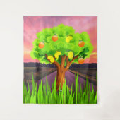 Geschilderde citroen & Sinaasappels Bomen - Abstra Wandkleed (Voorkant)