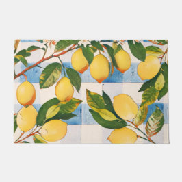 Geschilderde citroenen op een tafel landschap deurmat