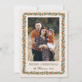 geschilderde citrus Lijst kerstfoto Feestdagenkaart (Voorkant)