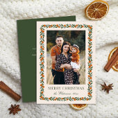 geschilderde citrus Lijst kerstfoto Feestdagenkaart