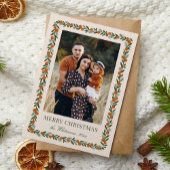 geschilderde citrus Lijst kerstfoto Feestdagenkaart