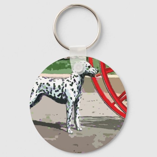 geschilderde dalmatische sleutelketen sleutelhanger (Voorkant)