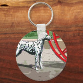 geschilderde dalmatische sleutelketen sleutelhanger (Voorkant)