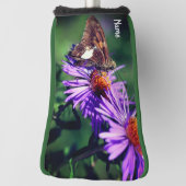 Geschilderde Dame Vlinder Aster Bloem Persoonlijk Golfheadcover (Draai 90)