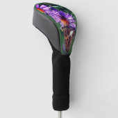 Geschilderde Dame Vlinder Aster Bloem Persoonlijk Golfheadcover (Schuin)
