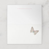 Geschilderde dame vlinder kunst roze gast plaats k plaatskaartje (Buitenkant ongevouwen)