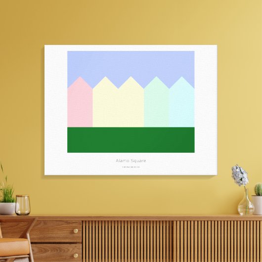 Geschilderde dames - Alamo Square - San Francisco Canvas Afdruk (Insitu (Woonkamer))