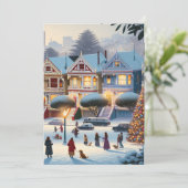 Geschilderde Dames Kerstmis Magic San Francisco Bedankkaart (Staand voorkant)