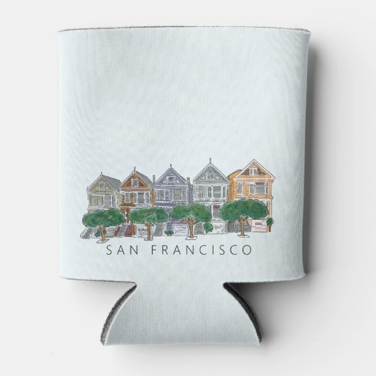 Geschilderde dames San Francisco bruiloft Blikjeskoeler (Voorkant)