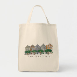 Geschilderde dames San Francisco bruiloft Tote Bag