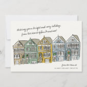 Geschilderde dames San Francisco kerstfoto Feestdagenkaart (Voorkant)