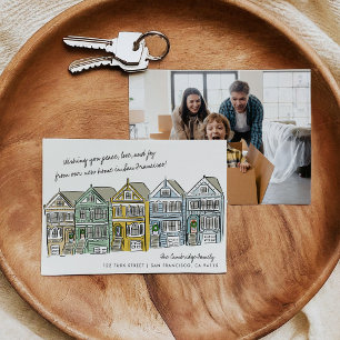 Geschilderde Dames San Francisco Verhuisbericht Feestdagenkaart