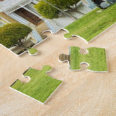 Geschilderde dames, Victoriaans huizen en skyline Legpuzzel (Zijkant)