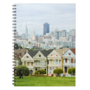 Geschilderde dames, Victoriaans huizen en skyline Notitieboek