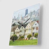 Geschilderde dames, Victoriaans huizen en skyline Vierkante Klok (Hoek)