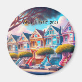 Geschilderde dames Victoriaans San Francisco Souve Magneet (Voorkant)