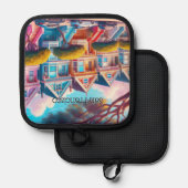 Geschilderde dames Victoriaans San Francisco Souve Pannenlap (Voorkant / Achterkant)