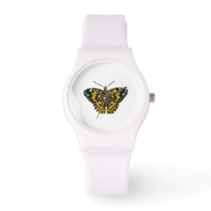 Geschilderde damevlinder horloge