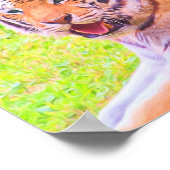 Geschilderde Digitale Siberische Tijger Poster (Hoek)